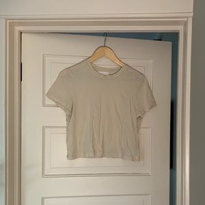 Sandy Beige Cropped LACAUSA Tee